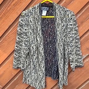 Alex Evenings  Floral Glitter,Sequin, Sparkle Jacket /Blazer